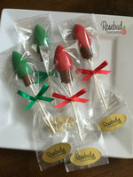 12 Christmas LIGHT BULB Chocolate Lollipop Candy Winter Holiday Party Favors
