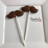 12 MUSTACHE Chocolate Lollipop Candy Birthday Party Favors