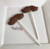 12 MUSTACHE Chocolate Lollipop Candy Birthday Party Favors