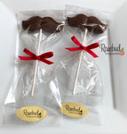 12 MUSTACHE Chocolate Lollipop Candy Birthday Party Favors