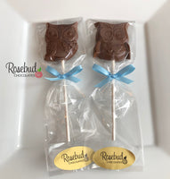 12 OWL Chocolate Lollipops Candy Party Favors