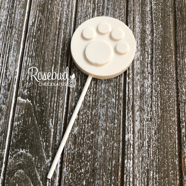 12 PAW PRINT Chocolate Lollipops Candy Party Favors