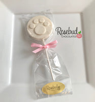 12 PAW PRINT Chocolate Lollipops Candy Party Favors