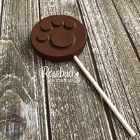12 PAW PRINT Chocolate Lollipops Candy Party Favors