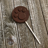 12 PAW PRINT Chocolate Lollipops Candy Party Favors