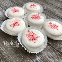 12 CANDY CANE White Chocolate Covered Oreo Cookie Christmas Holiday Party Favors