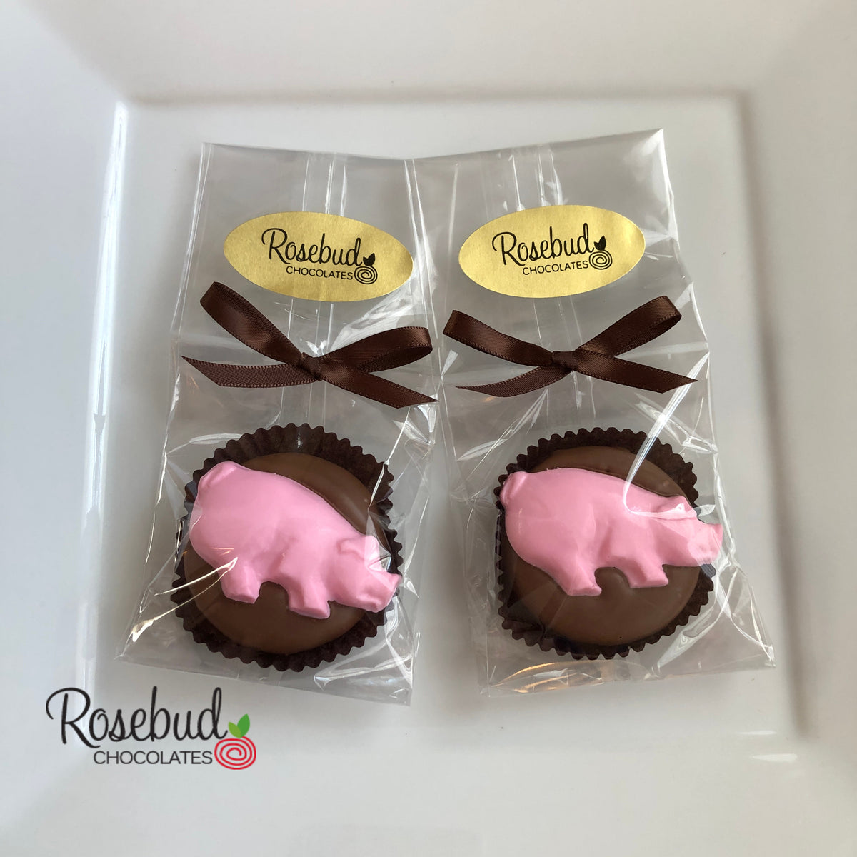 12 PIG Chocolate Covered Oreo Cookie Candy Party Favors Rosebud