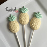 12 PINEAPPLE Chocolate Lollipop Candy Party Favors