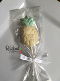 12 PINEAPPLE Chocolate Lollipop Candy Party Favors