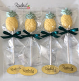 12 PINEAPPLE Chocolate Lollipop Candy Party Favors
