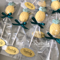 12 PINEAPPLE Chocolate Lollipop Candy Party Favors