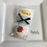 12 POINSETTIA White Chocolate Covered Oreo Cookie Candy Christmas Holiday Party Favors