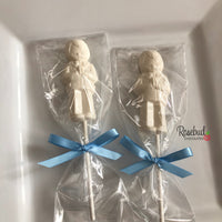 12 PRAYING BOY Chocolate Lollipop Religious Candy Party Favors