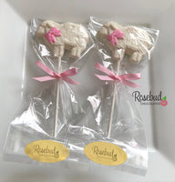 12 SHEEP Large Chocolate Lollipops Candy Animal Party Favors