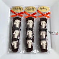 12 Packages of SKULLS Chocolate Halloween Candy Party Favors