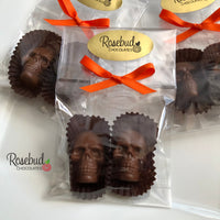 12 SKULLS Chocolate Candy Halloween Party Favors