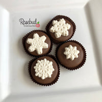 12 SNOWFLAKE Chocolate Covered Oreo Cookie Christmas Holiday Party Favors