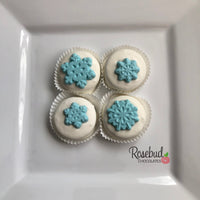 12 SNOWFLAKE Chocolate Covered Oreo Cookie Christmas Holiday Party Favors