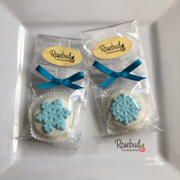 12 SNOWFLAKE Chocolate Covered Oreo Cookie Christmas Holiday Party Favors