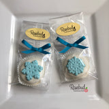 12 SNOWFLAKE Chocolate Covered Oreo Cookie Christmas Holiday Party Favors