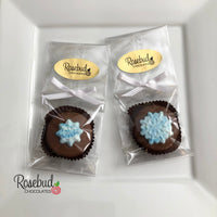 12 SNOWFLAKE Chocolate Covered Oreo Cookie Christmas Holiday Party Favors