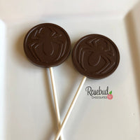 12 SPIDER Chocolate Lollipop Candy Party Favors