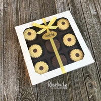 SUNFLOWERS - Chocolate Covered Oreo Cookies - 9 Piece White Gift Box Flowers