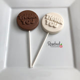12 THANK YOU Chocolate Lollipop Candy Party Favors