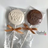 12 THANK YOU Chocolate Lollipop Candy Party Favors