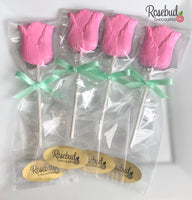 12 TULIP Chocolate Lollipop Candy Flowers Party Favors