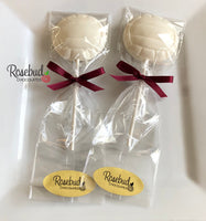 12 VOLLEYBALL Chocolate Lollipop Candy Sports Birthday Party Candy Favors