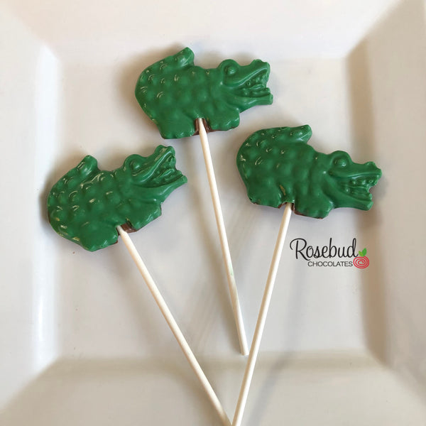 12 ALLIGATOR CROCODILE Chocolate Lollipops Candy Animal Party Favors