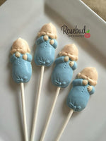12 BABY INFANT Chocolate Lollipops Candy Boy Girl Baby Shower Party Favors