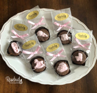 12 Assorted BABY ITEMS Chocolate Covered Oreo Cookie Favors Diaper Pin Rocking Horse Booties Buggy