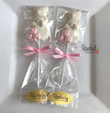 12 TEDDY BEAR Chocolate Lollipops Candy Birthday Party Baby Shower Favors Blocks