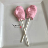 12 BOXING GLOVES Chocolate Lollipop Candy Sports Birthday Party Candy Favors