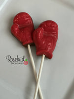 12 BOXING GLOVES Chocolate Lollipop Candy Sports Birthday Party Candy Favors