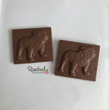 12 BULLDOG Chocolate Solid Square Candy Party Favors