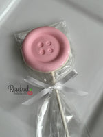 12 BUTTON Large Chocolate Lollipops Candy Baby Shower Party Favors