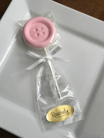 12 BUTTON Large Chocolate Lollipops Candy Baby Shower Party Favors