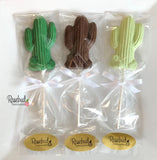 12 CACTUS Chocolate Lollipop Candy Party Favors Birthday Wedding