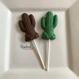 12 CACTUS Chocolate Lollipop Candy Party Favors Birthday Wedding