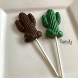 12 CACTUS Chocolate Lollipop Candy Party Favors Birthday Wedding
