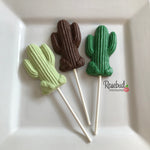 12 CACTUS Chocolate Lollipop Candy Party Favors Birthday Wedding