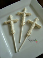 12 CROSS Decorative Chocolate Lollipop Religious Candy Party Favors