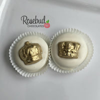 12 GOLD CROWN Chocolate Covered Oreo Cookie Candy Party Favors