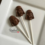 12 DARTH VADER Star Wars Milk Chocolate Lollipop Candy Party Favors