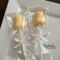 12 DUCK Chocolate Lollipops Candy Boy Girl Baby Shower Party Favors