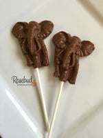 12 Jungle ELEPHANT Chocolate Lollipops Candy Birthday Party Favors Animal Theme