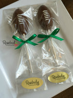 12 FOOTBALL Chocolate Lollipop Candy Sports Birthday Party Favors